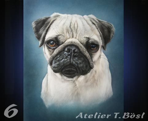 Airbrush Tierporträt Hund im Kurs